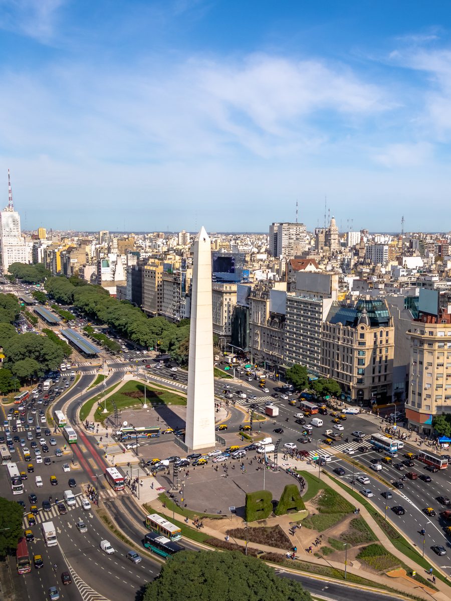 El Obelisco y la avenida 9 de Julio